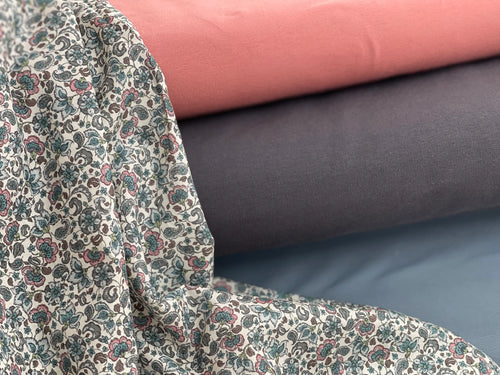 Bio Baumwolle Voile Rokoko Blumen | Stoffwerk