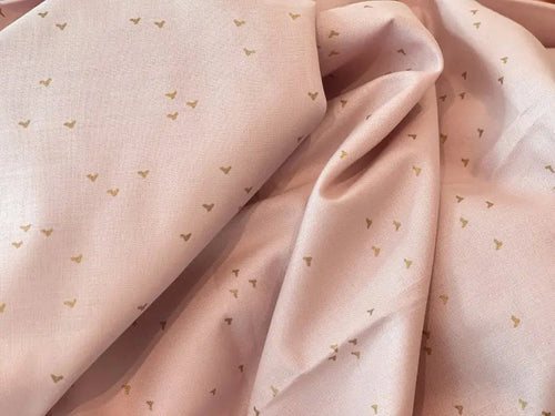 Bio Baumwolle Voile Schwalben Gold