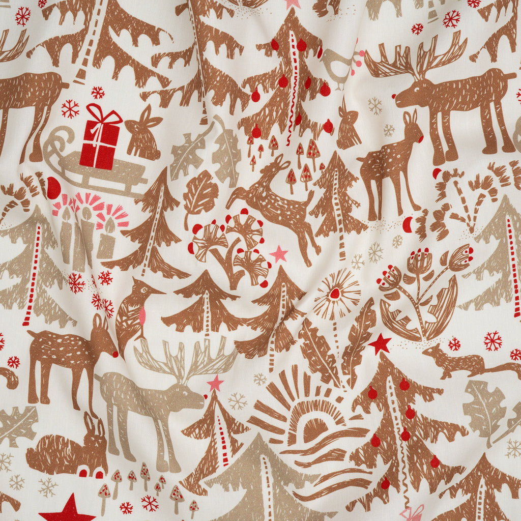 Bio Baumwolle Webware Black Forest X Mas Winter Time