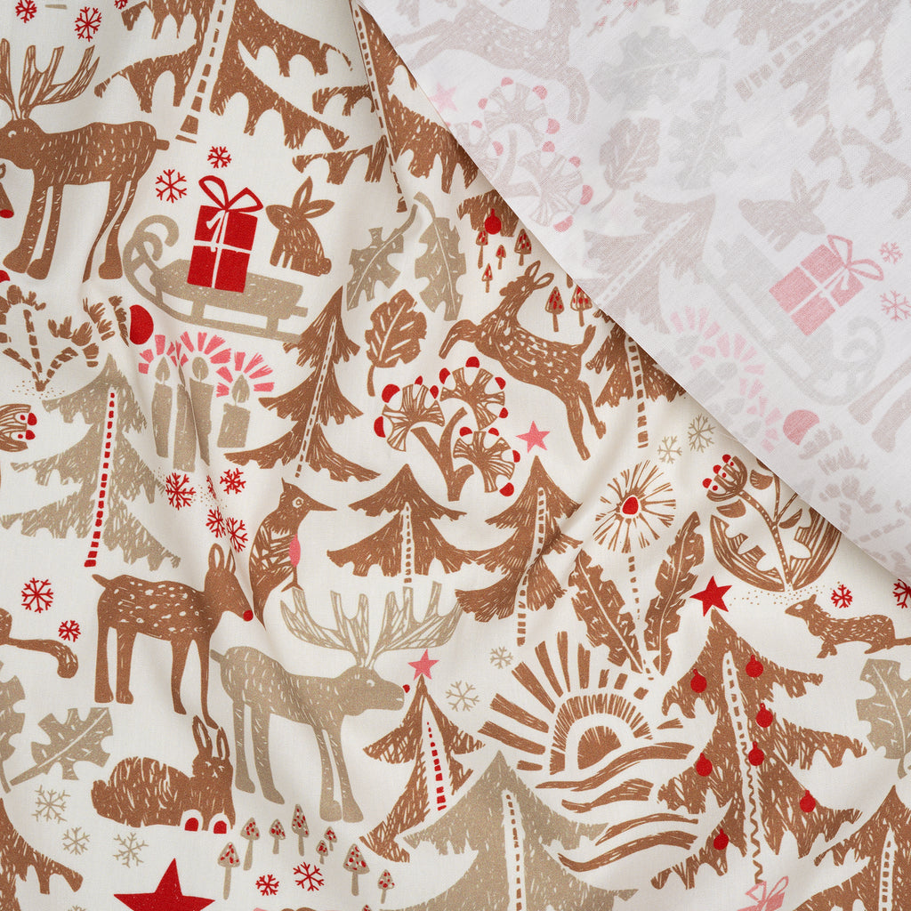 Bio Baumwolle Webware Black Forest X Mas Winter Time