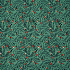 Bio Baumwolle Webware Christmas Branches Light Green