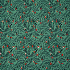 Bio Baumwolle Webware Christmas Branches Light Green