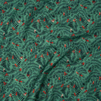 Bio Baumwolle Webware Christmas Branches Light Green | Stoffwerk