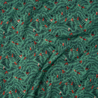 Bio Baumwolle Webware Christmas Branches Light Green