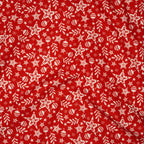 Bio Baumwolle Webware Christmas Village Stars And Balls Red
