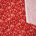 Bio Baumwolle Webware Christmas Village Stars And Balls Red