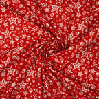 Bio Baumwolle Webware Christmas Village Stars And Balls Red | Stoffwerk