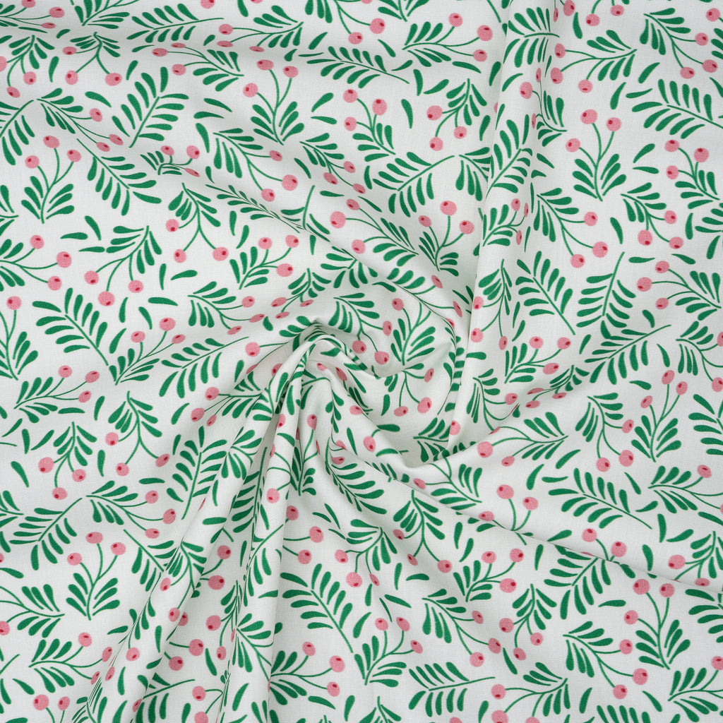 Bio Baumwolle Webware Colorful Christmas Beeren | Stoffwerk