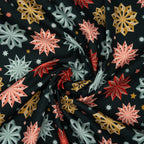 Bio Baumwolle Webware Papiersterne Bunt Dunkel