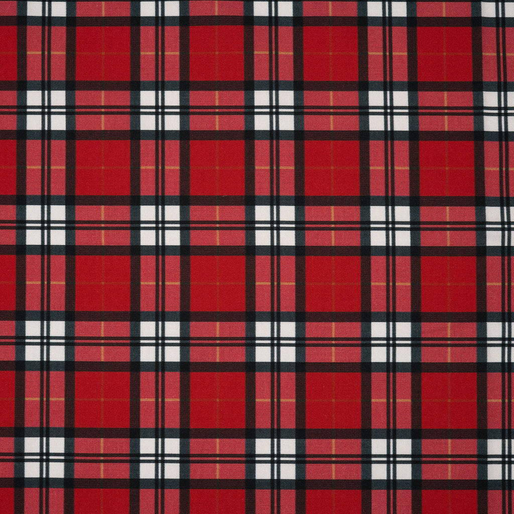 Bio Baumwolle Webware Weihnachtskaro Rot