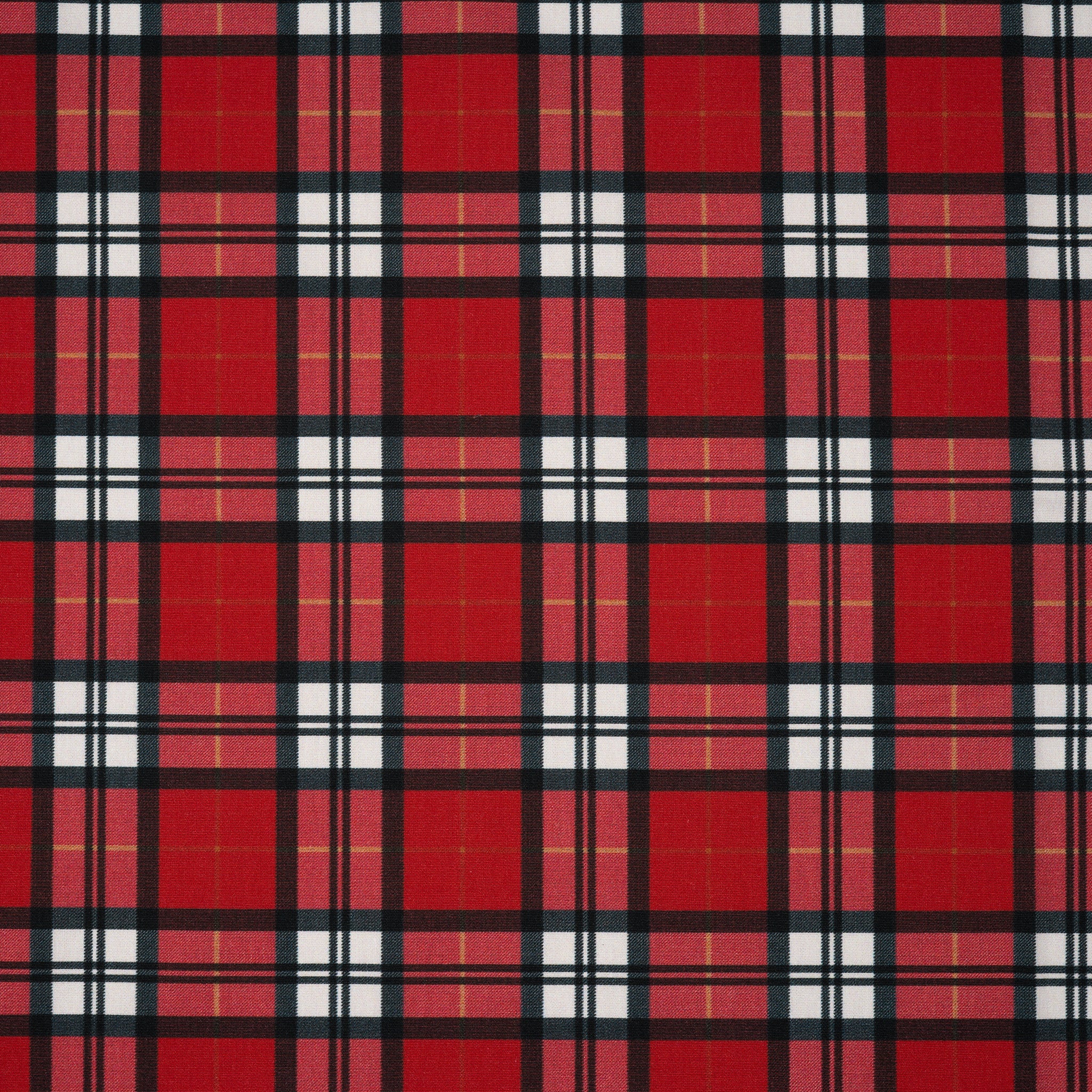 Bio Baumwolle Webware Weihnachtskaro Rot