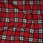 Bio Baumwolle Webware Weihnachtskaro Rot