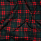 Bio Baumwolle Webware Weihnachtskaro Rot Tannengrün