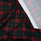 Bio Baumwolle Webware Weihnachtskaro Rot Tannengrün