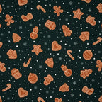 Bio Baumwolle Webware Weihnachtskekse Tannengrün