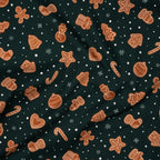 Bio Baumwolle Webware Weihnachtskekse Tannengrün