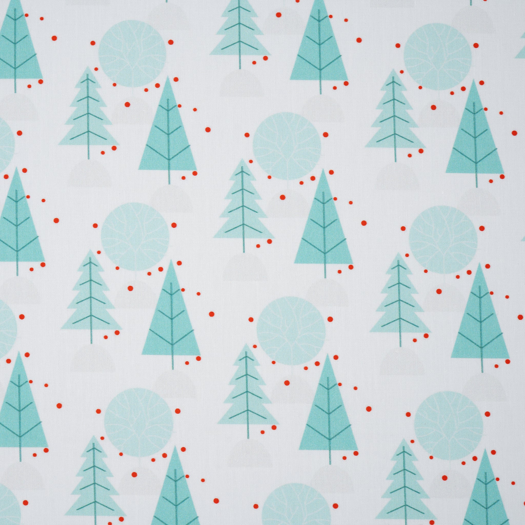 Bio Baumwolle Webware Winterwald Weiß