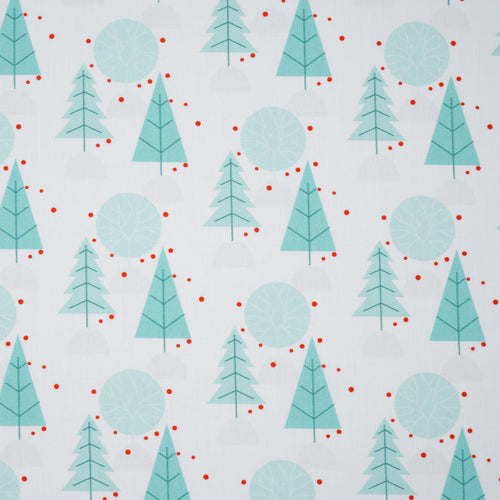 Bio Baumwolle Webware Winterwald Weiß | Stoffwerk