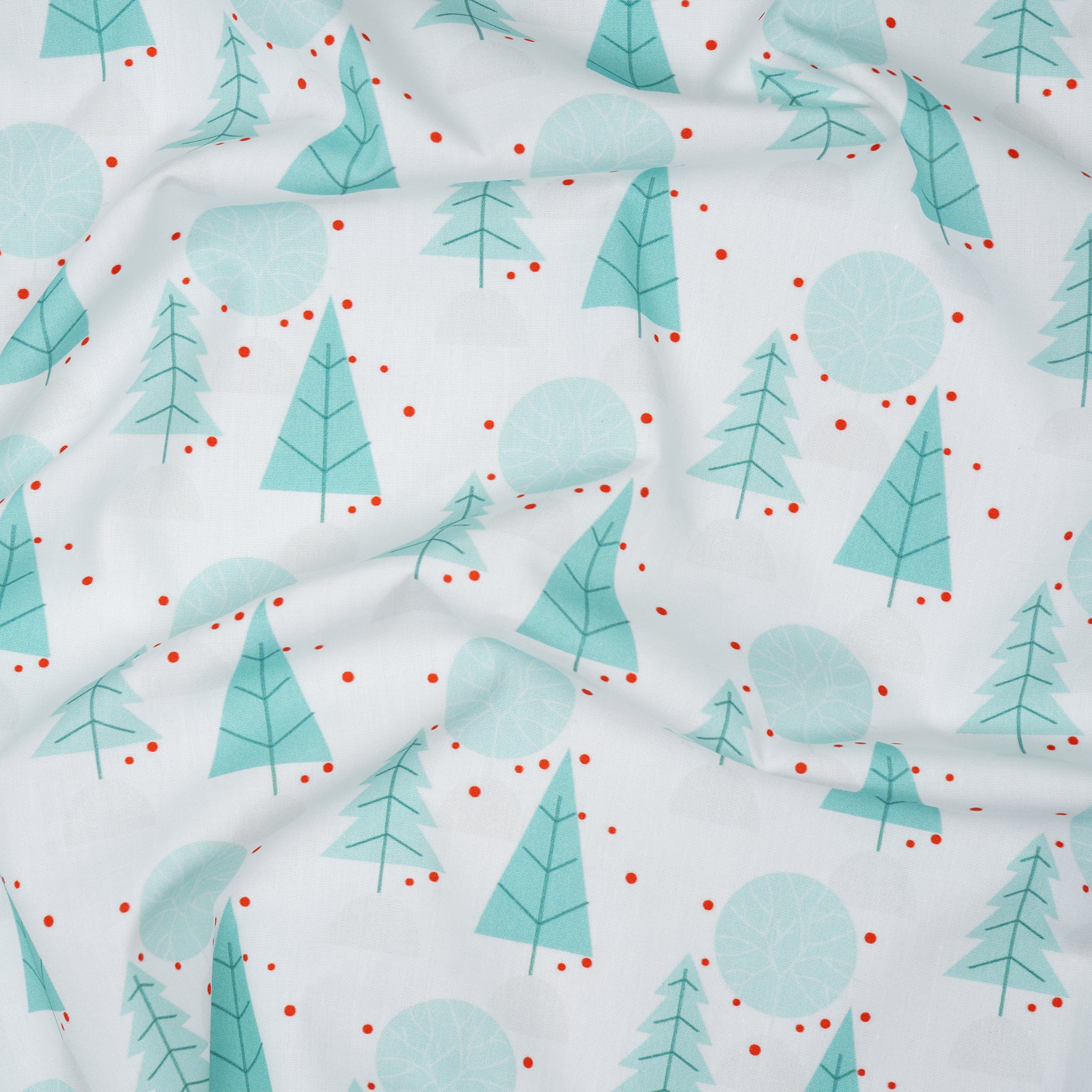 Bio Baumwolle Webware Winterwald Weiß