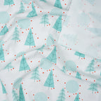 Bio Baumwolle Webware Winterwald Weiß