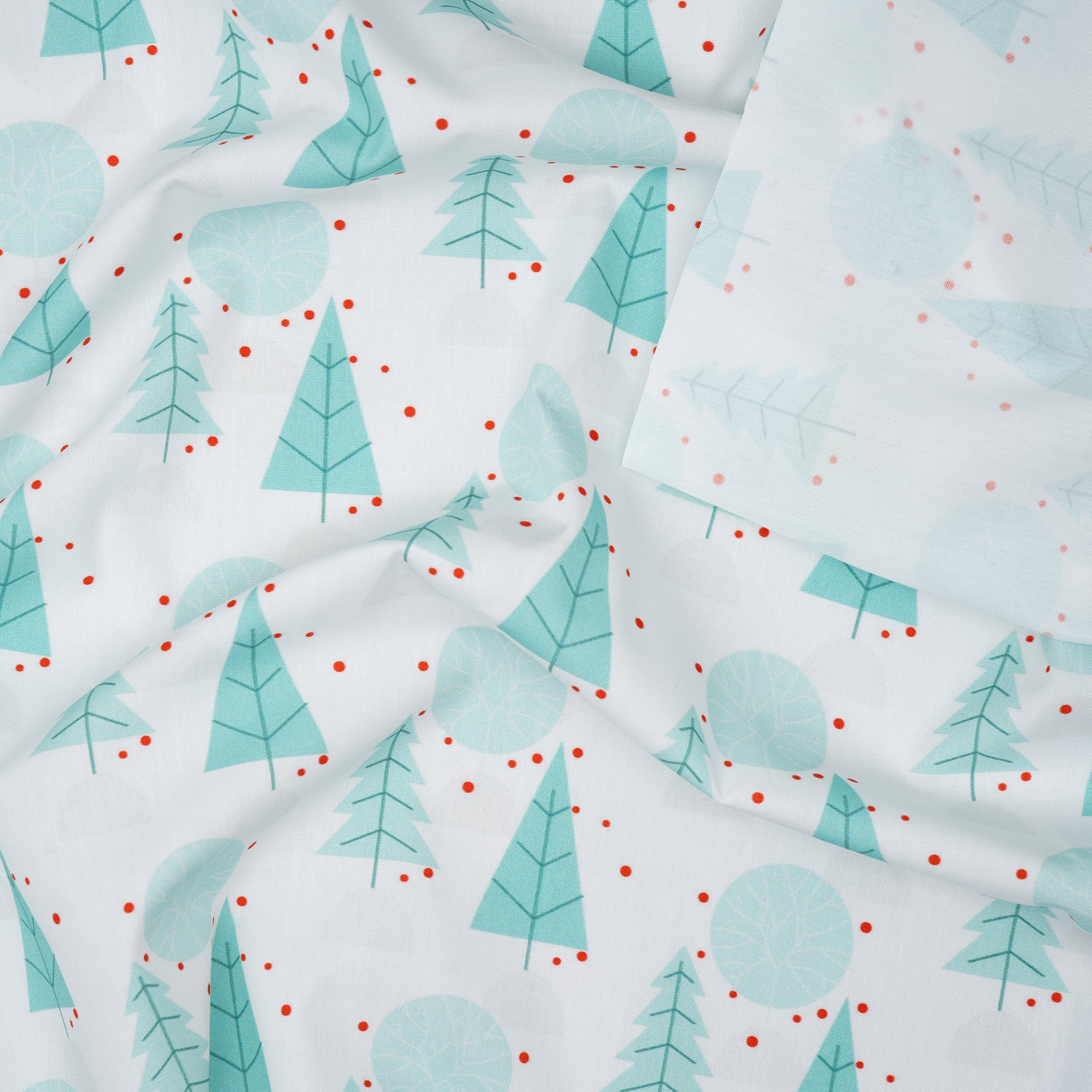 Bio Baumwolle Webware Winterwald Weiß