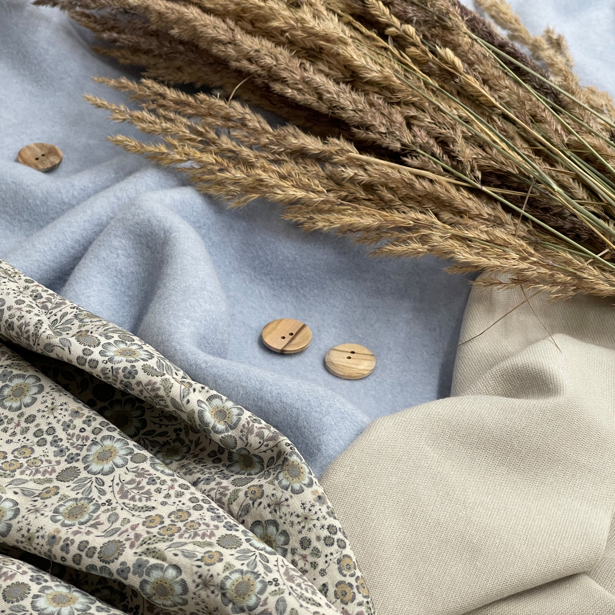 Bio Baumwollfleece Babyblau meliert