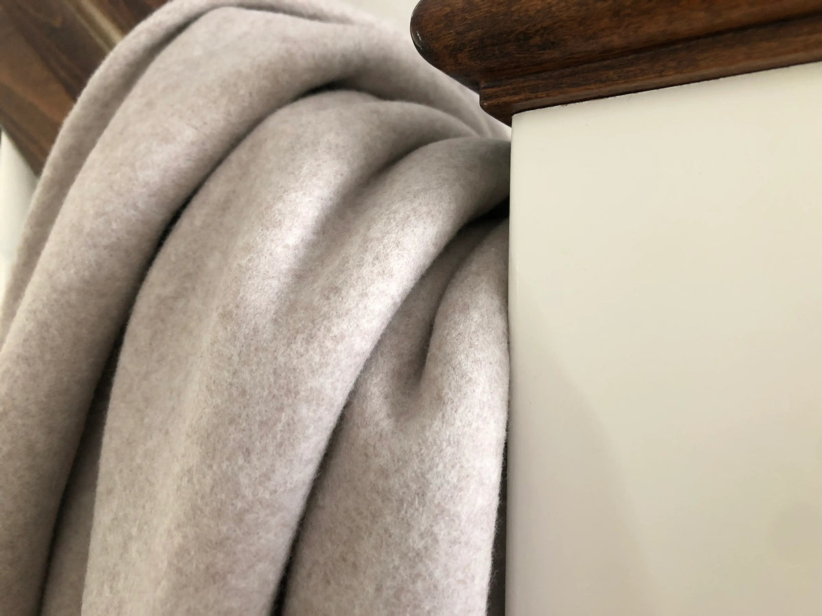 Bio Baumwollfleece Beige Sand Meliert | Stoffwerk
