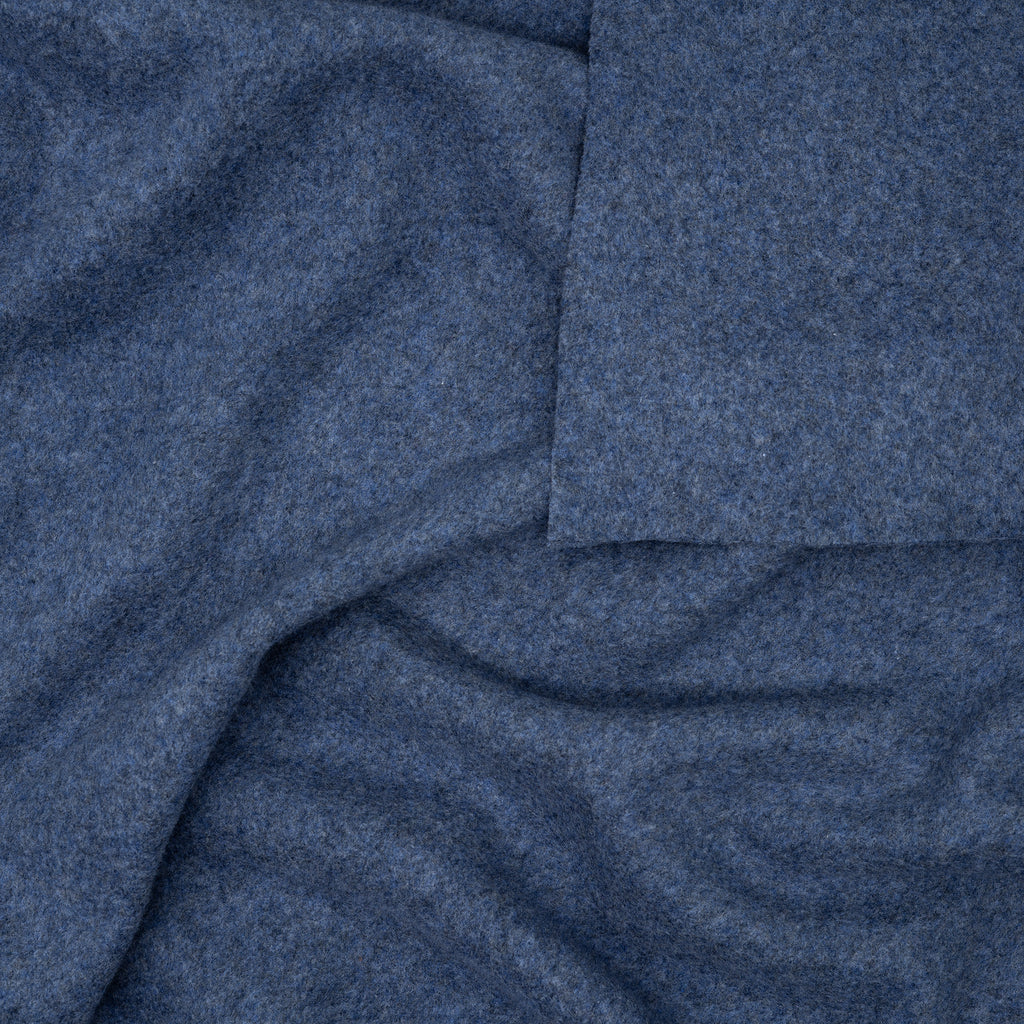 Bio Baumwollfleece Jeansblau Meliert