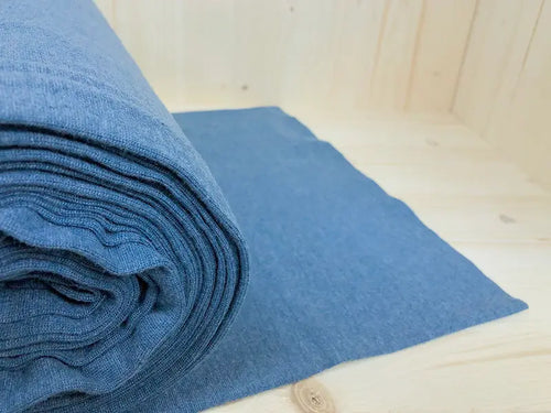 Bio Bündchen Blau Meliert | Stoffwerk