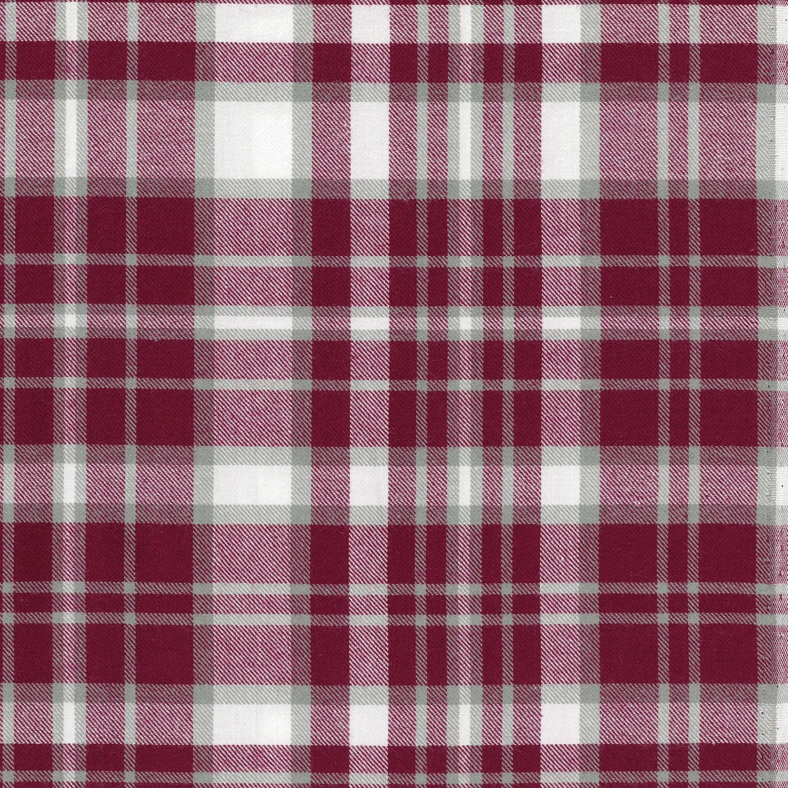Bio Flanell Karo weinrot grau