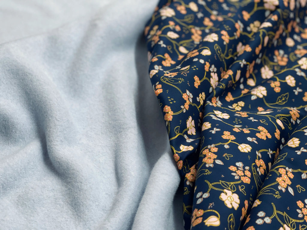 Bio Fleece Baumwolle babyblau meliert