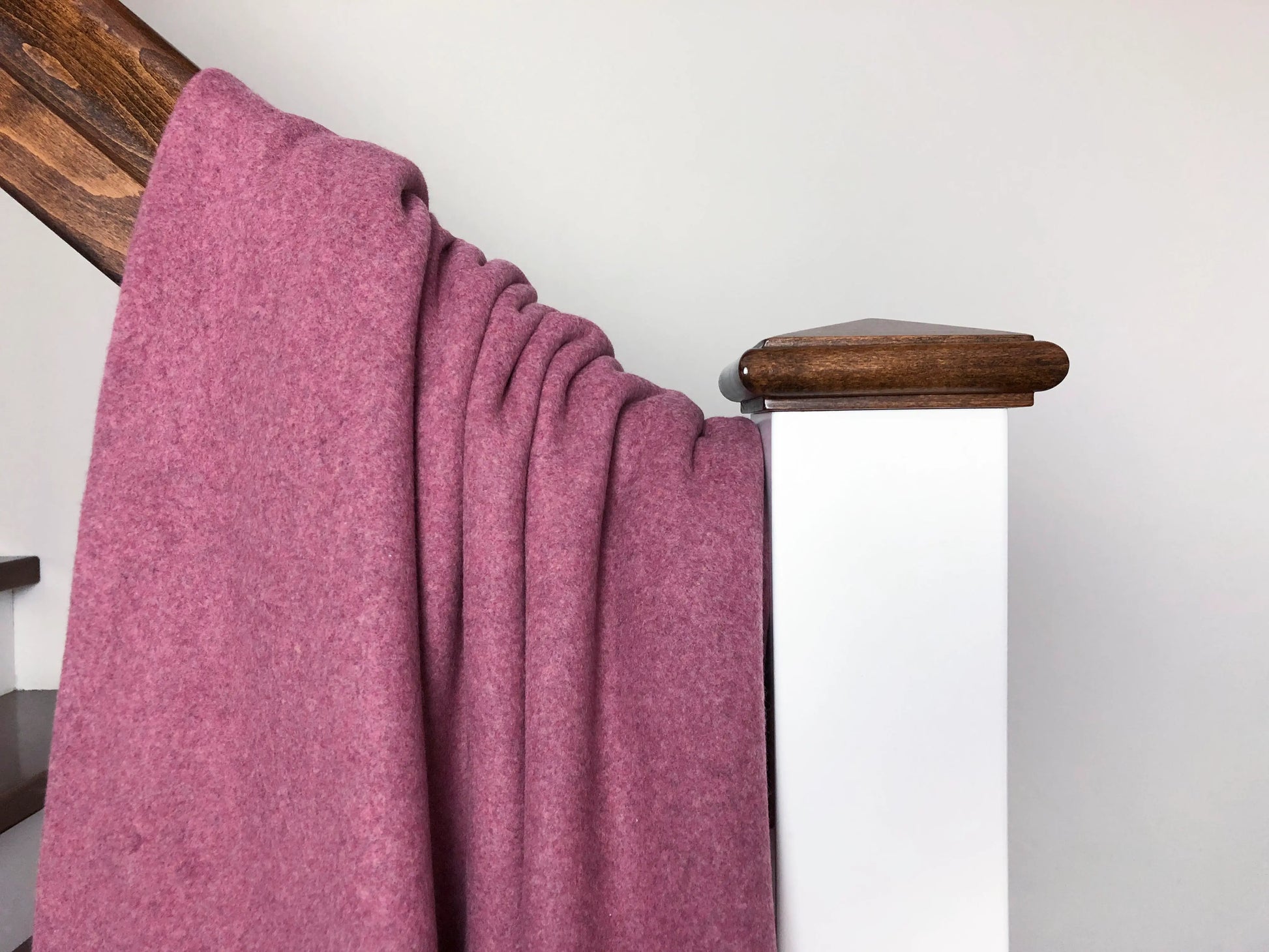 Bio Fleece Baumwolle dunkles altrosa meliert