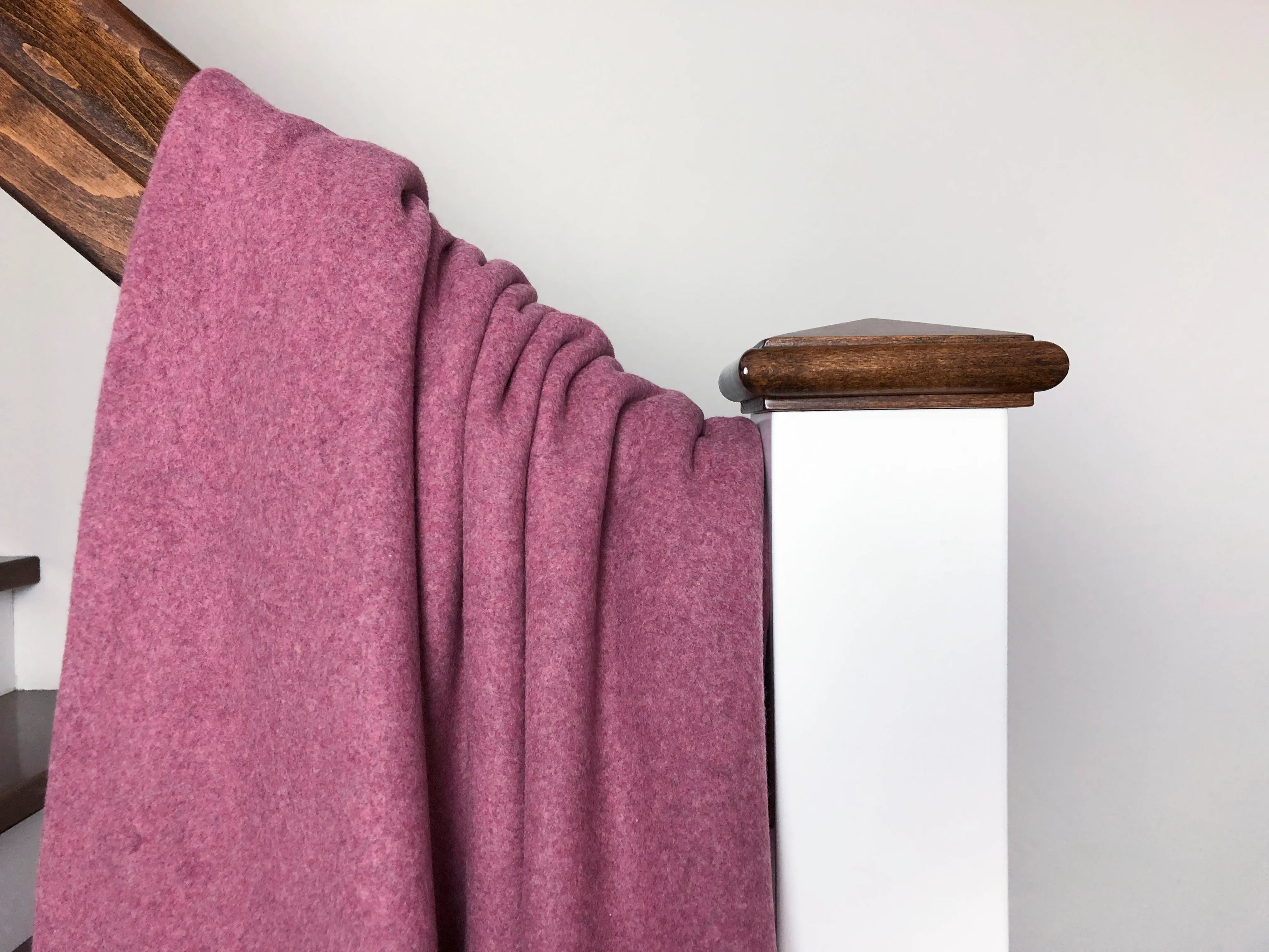 Bio Fleece Baumwolle dunkles altrosa meliert