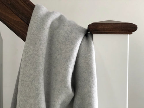 Bio Baumwollfleece Hellgrau Sand Meliert | Stoffwerk