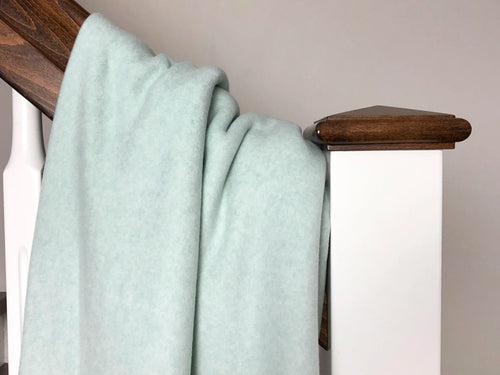 Bio Baumwollfleece Mint Meliert | Stoffwerk
