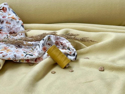 Bio Baumwollfleece Rauchgelb | Stoffwerk