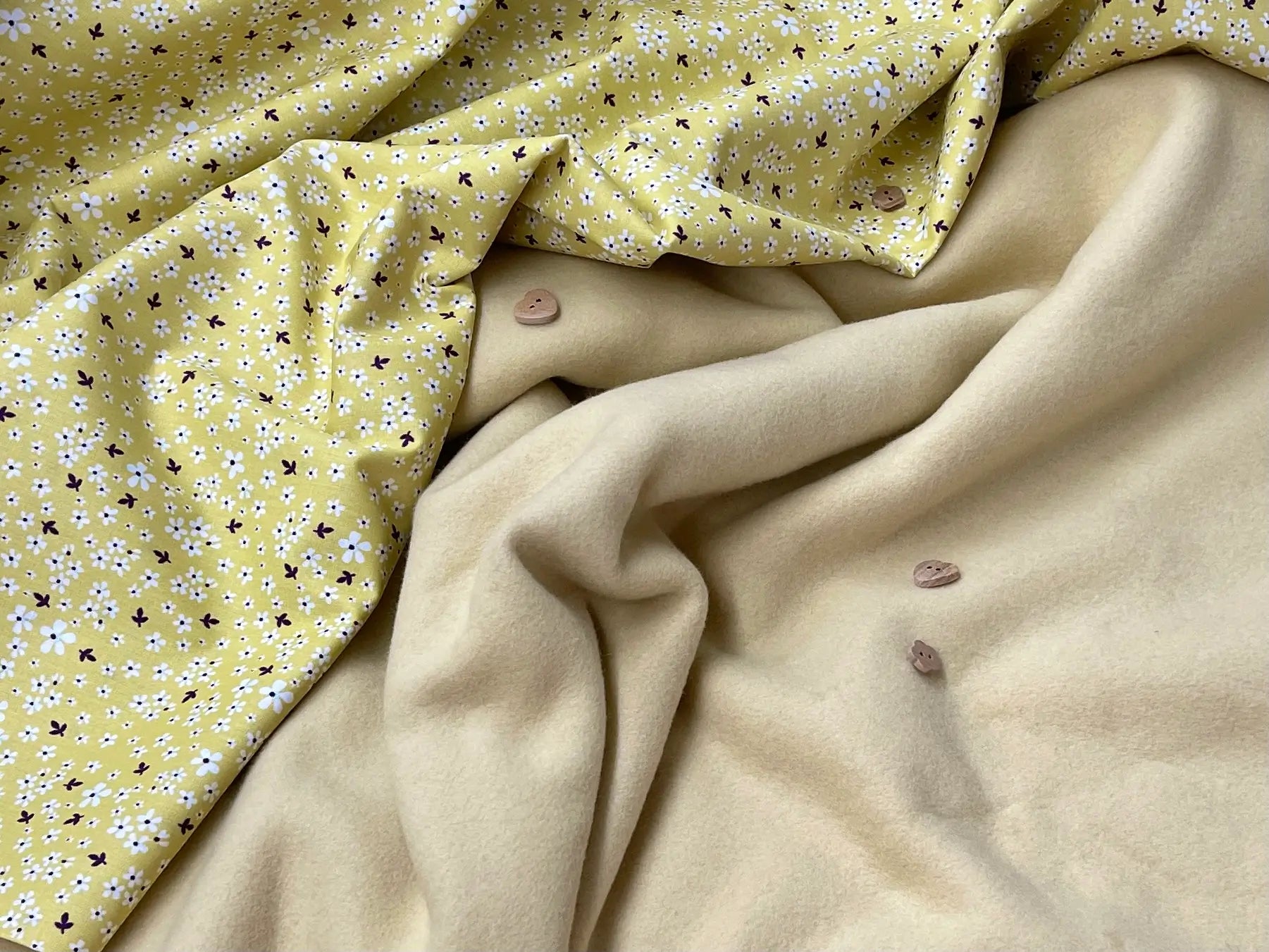 Bio Fleece Baumwolle rauchgelb