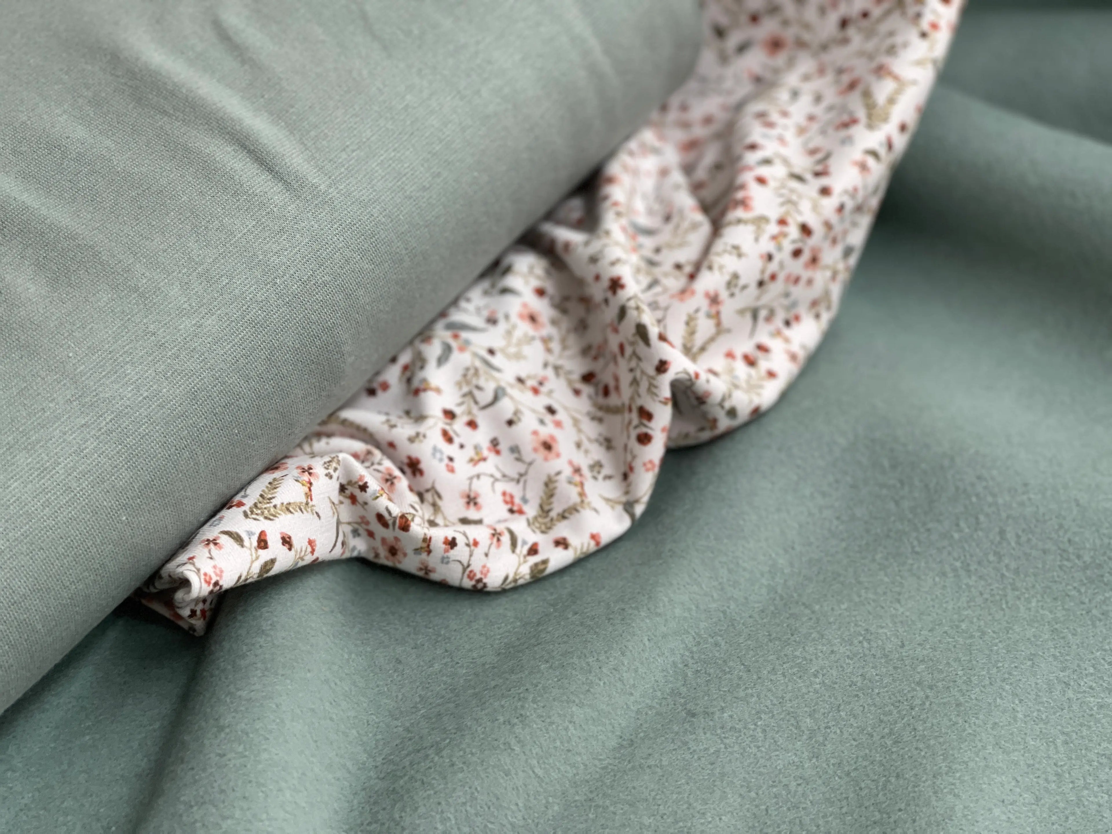 Bio Fleece Baumwolle rauchgrün