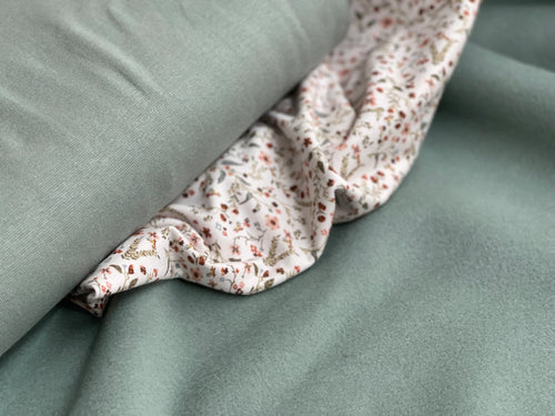 Bio Baumwollfleece Rauchgrün | Stoffwerk