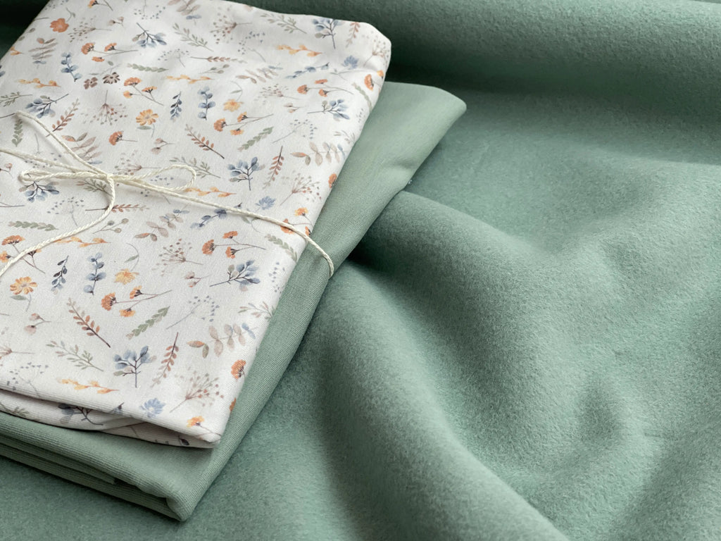 Bio Fleece Baumwolle rauchgrün