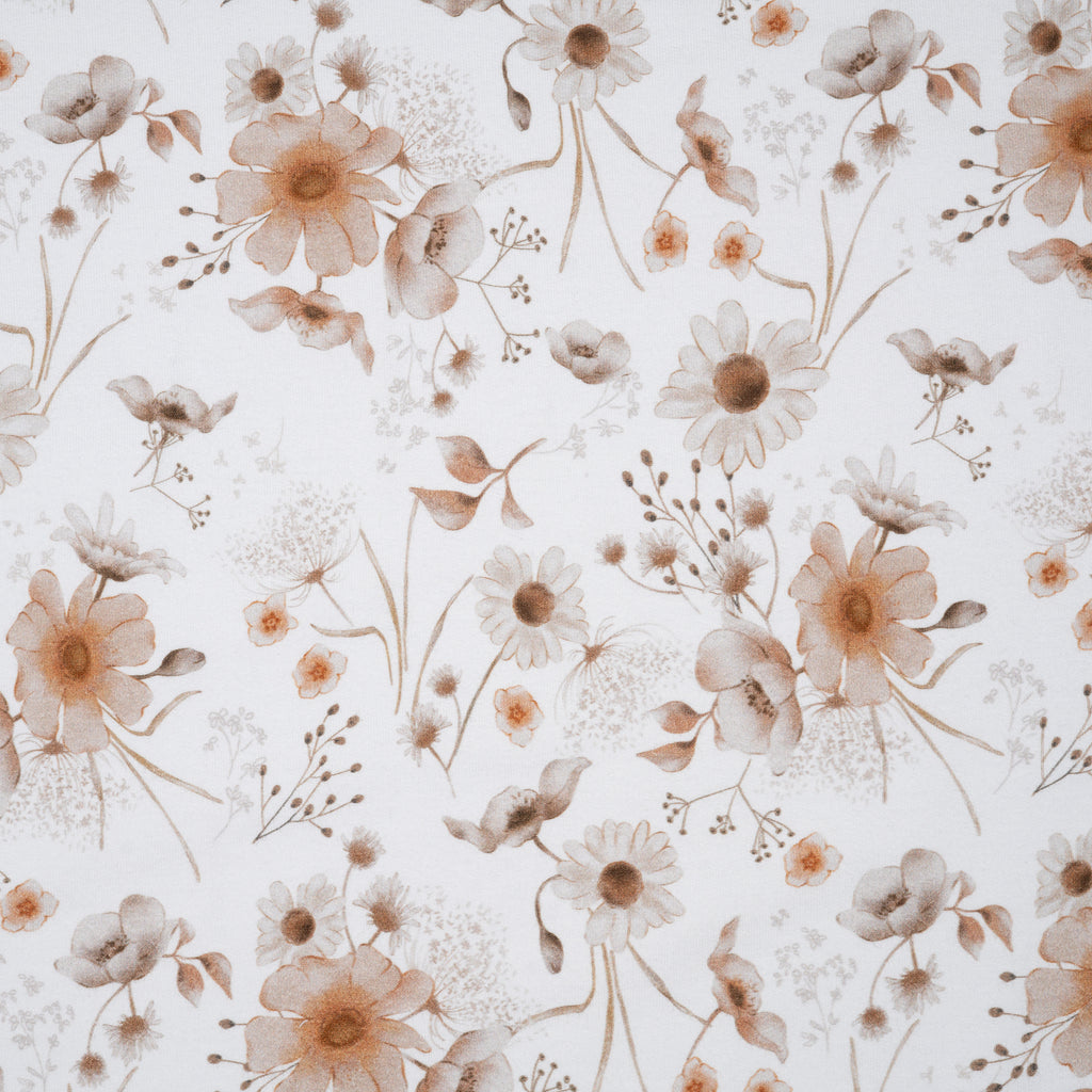 Bio French Terry Aquarell Wild Flowers Ecru