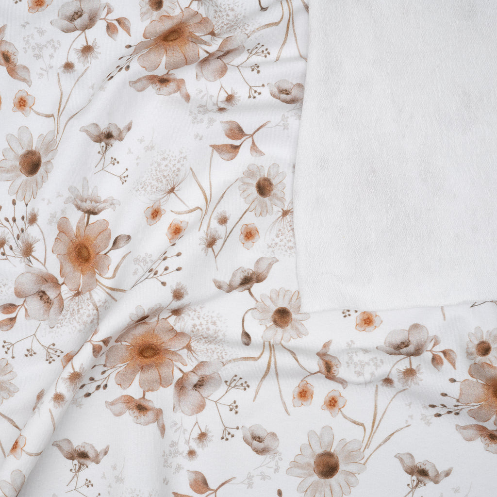 Bio French Terry Aquarell Wild Flowers Ecru