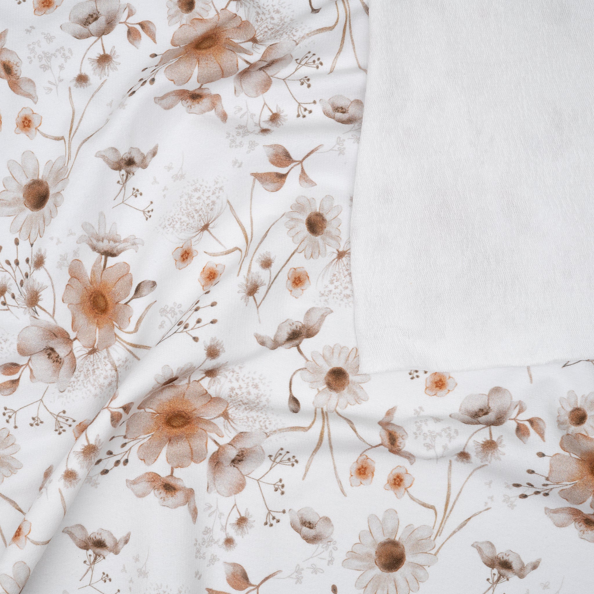 Bio French Terry Aquarell Wild Flowers Ecru