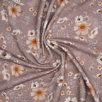 Bio French Terry Aquarell Wild Flowers Taupe