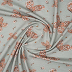 Bio French Terry Blumen-Schmetterlinge Mint