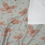 Bio French Terry Blumen-Schmetterlinge Mint