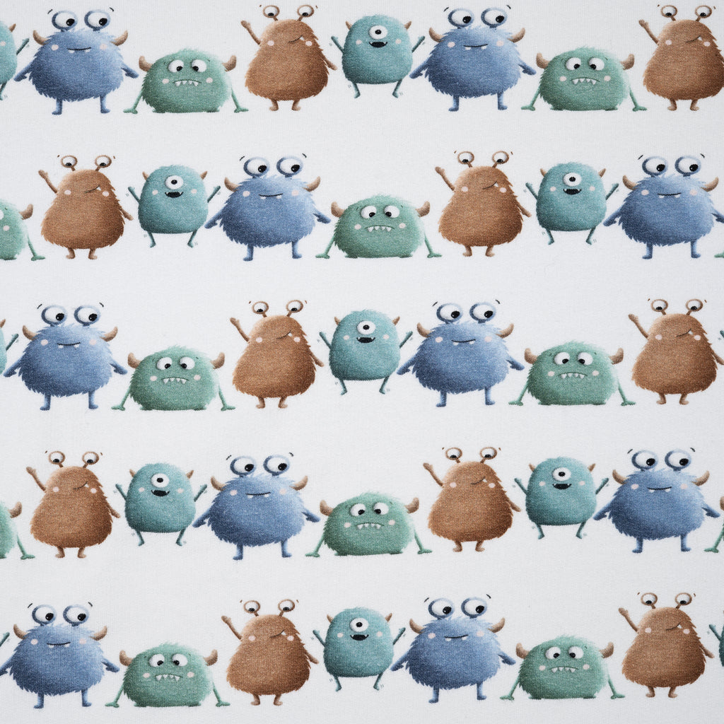 Bio French Terry Cute Monsters Weiß