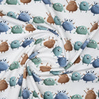 Bio French Terry Cute Monsters Weiß