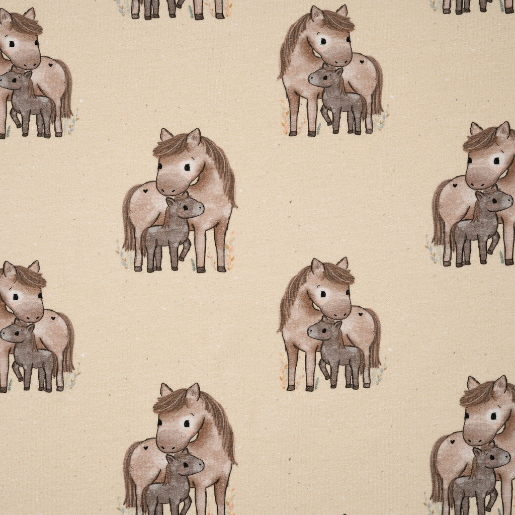 Bio French Terry Cute Pony Beige