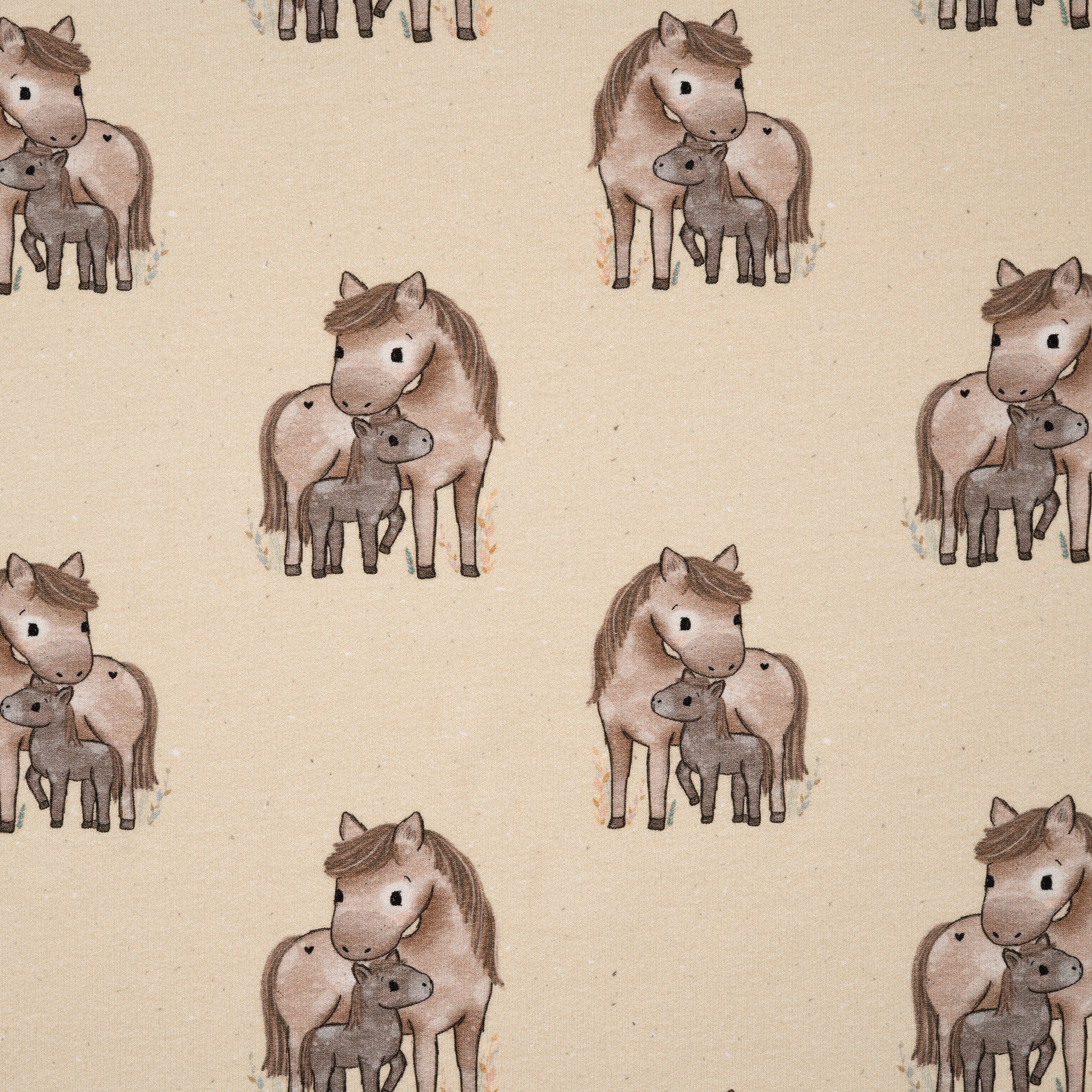 Bio French Terry Cute Pony Beige